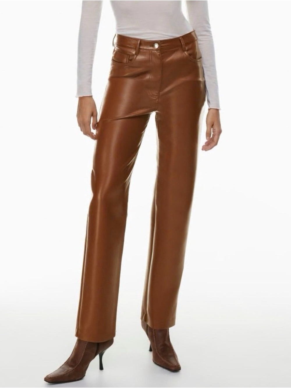 Aritzia Wilfred The Melina Pant in Cognac • 2